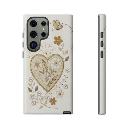 Floral Heart Design Tough Phone Case