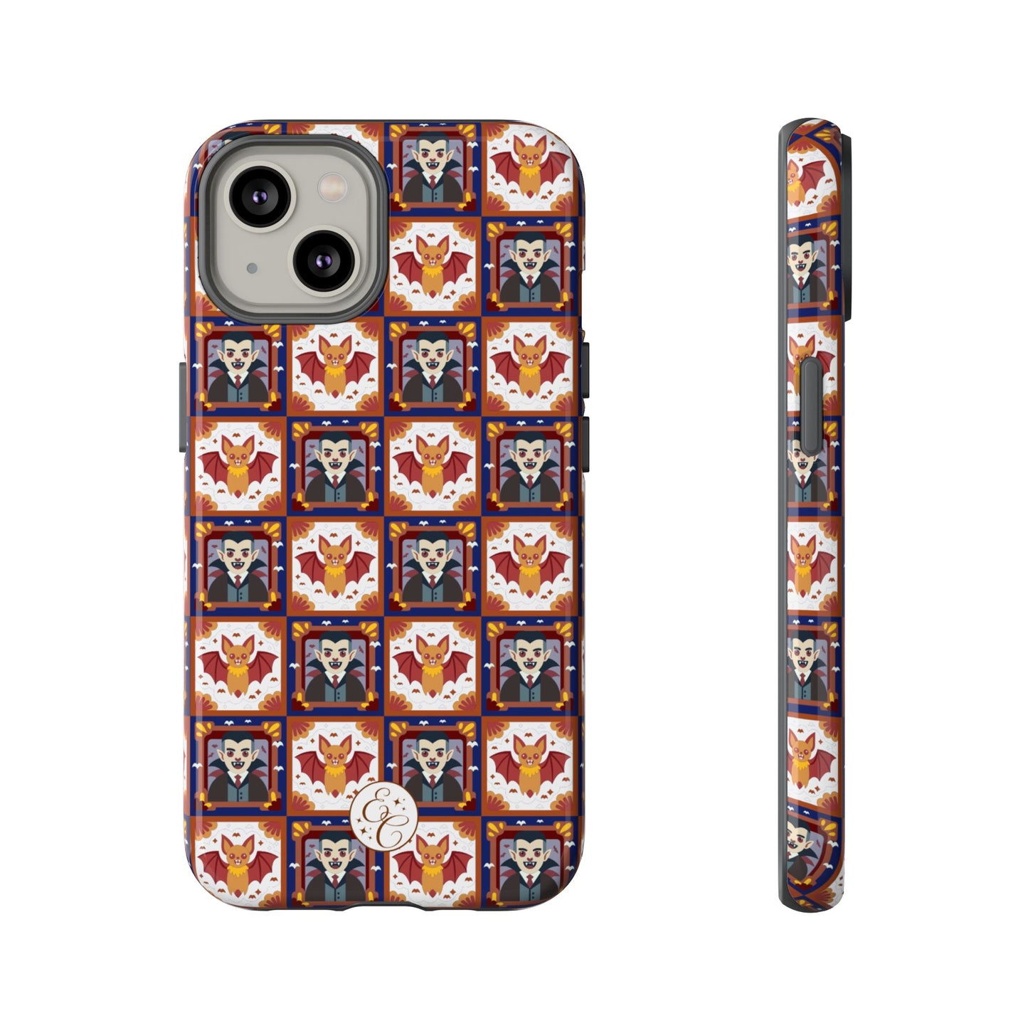 Dracula & Bat Pattern Tough Phone Case