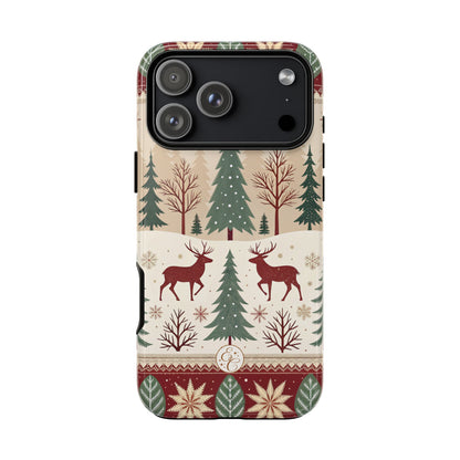 Vintage Christmas Reindeer Tough Phone Case