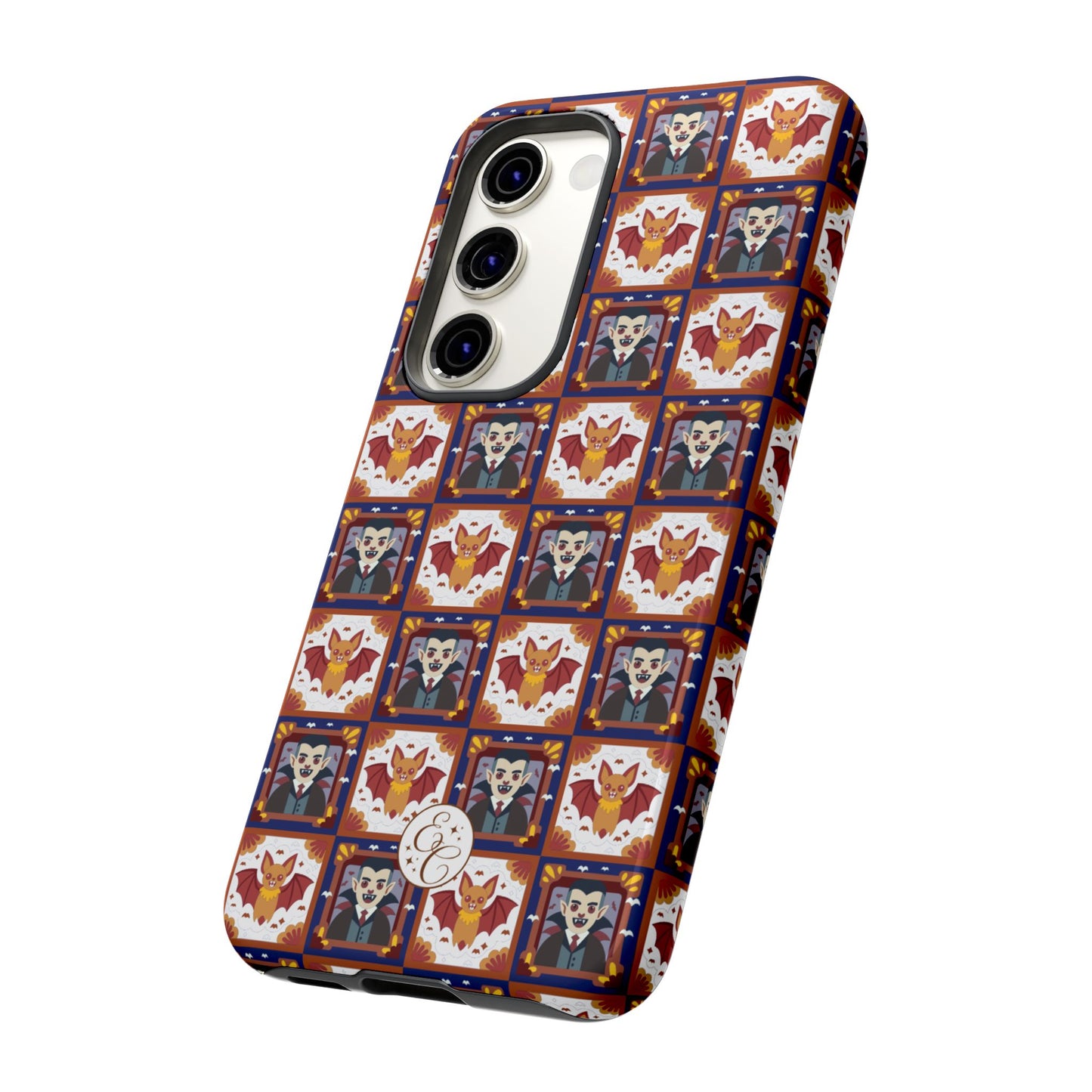 Dracula & Bat Pattern Tough Phone Case