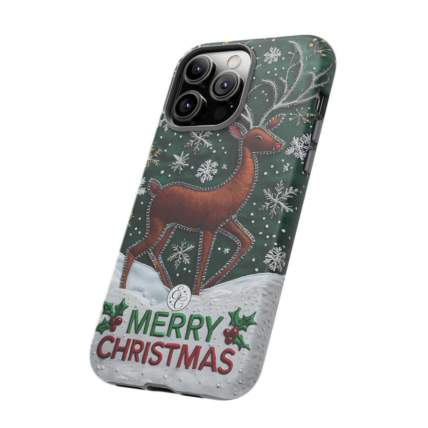 Merry Christmas Reindeer Tough Phone Case