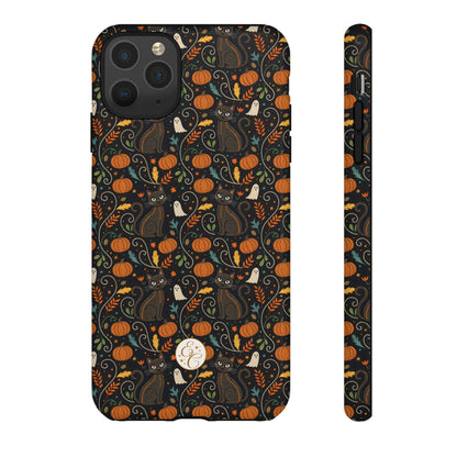 Boho Halloween Black Cat Pattern Tough Phone Case