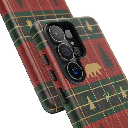 Christmas Bear Plaid Phone Case