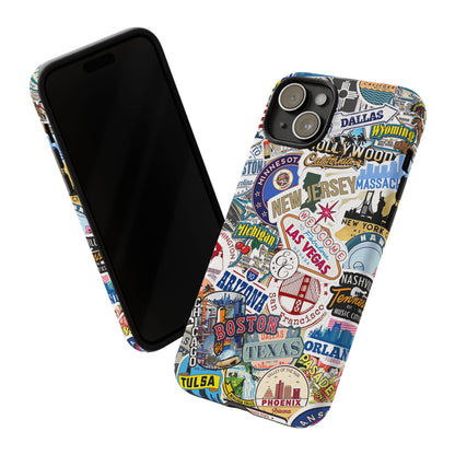 USA Travel Stickers Tough Phone Case