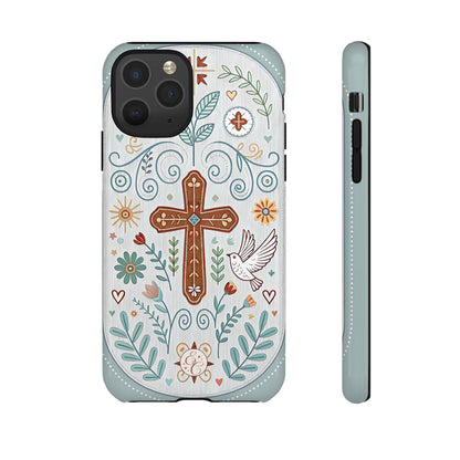 Christian Cross Floral Tough Phone Case