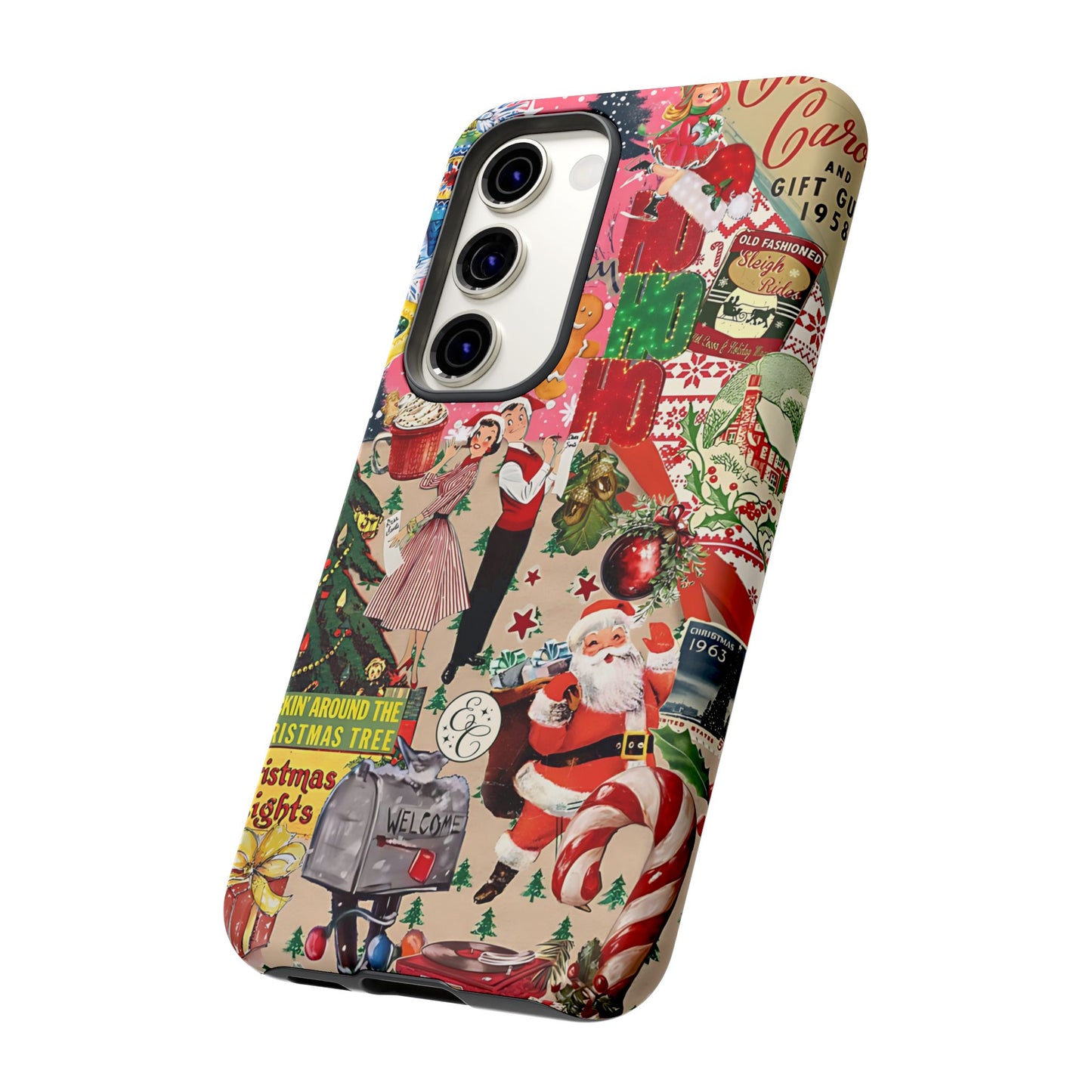 Vintage Christmas Collage Tough Phone Case