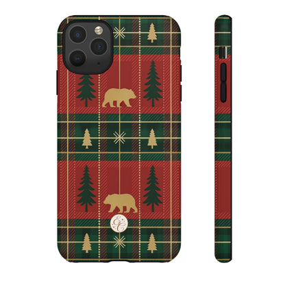 Christmas Bear Plaid Tough Phone Case