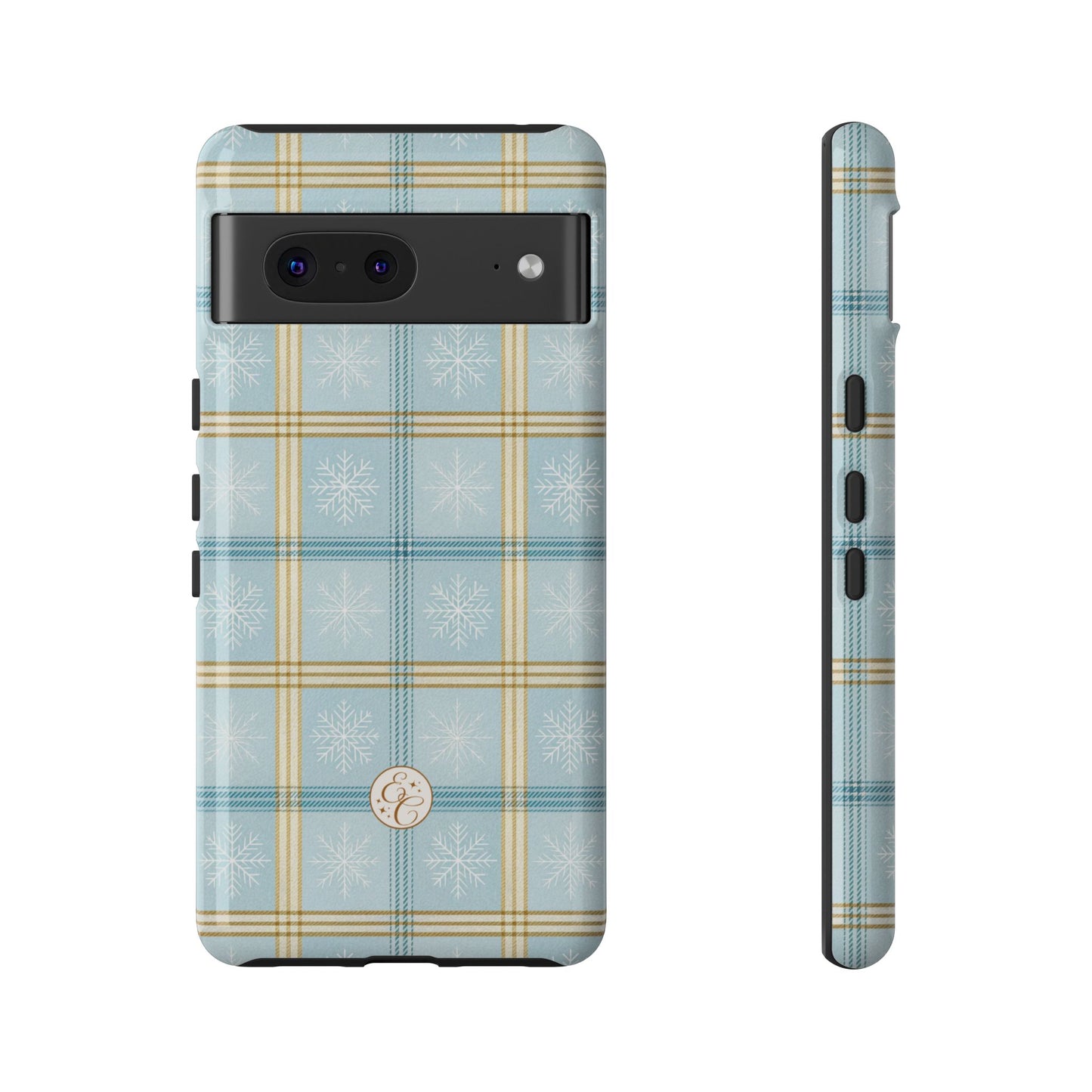 Blue Winter Plaid Tough Phone Case