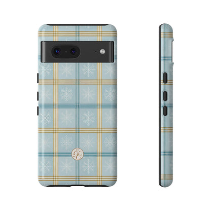 Blue Winter Plaid Tough Phone Case