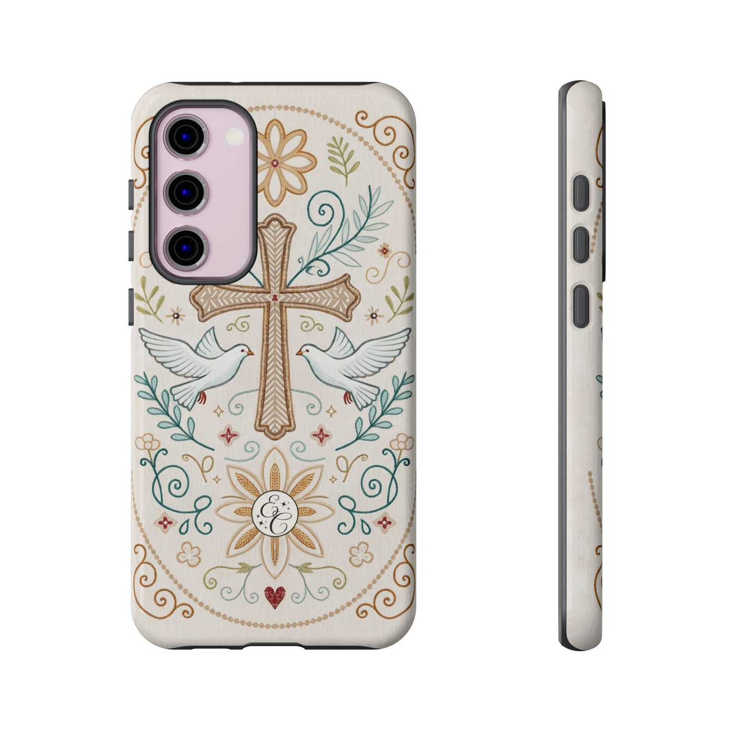 Christian Cross and Doves Tough Phone Case