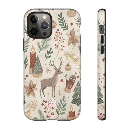Rustic Christmas Reindeer Tough Phone Case