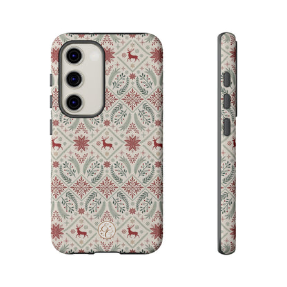 Red Reindeer Christmas Pattern Phone Case