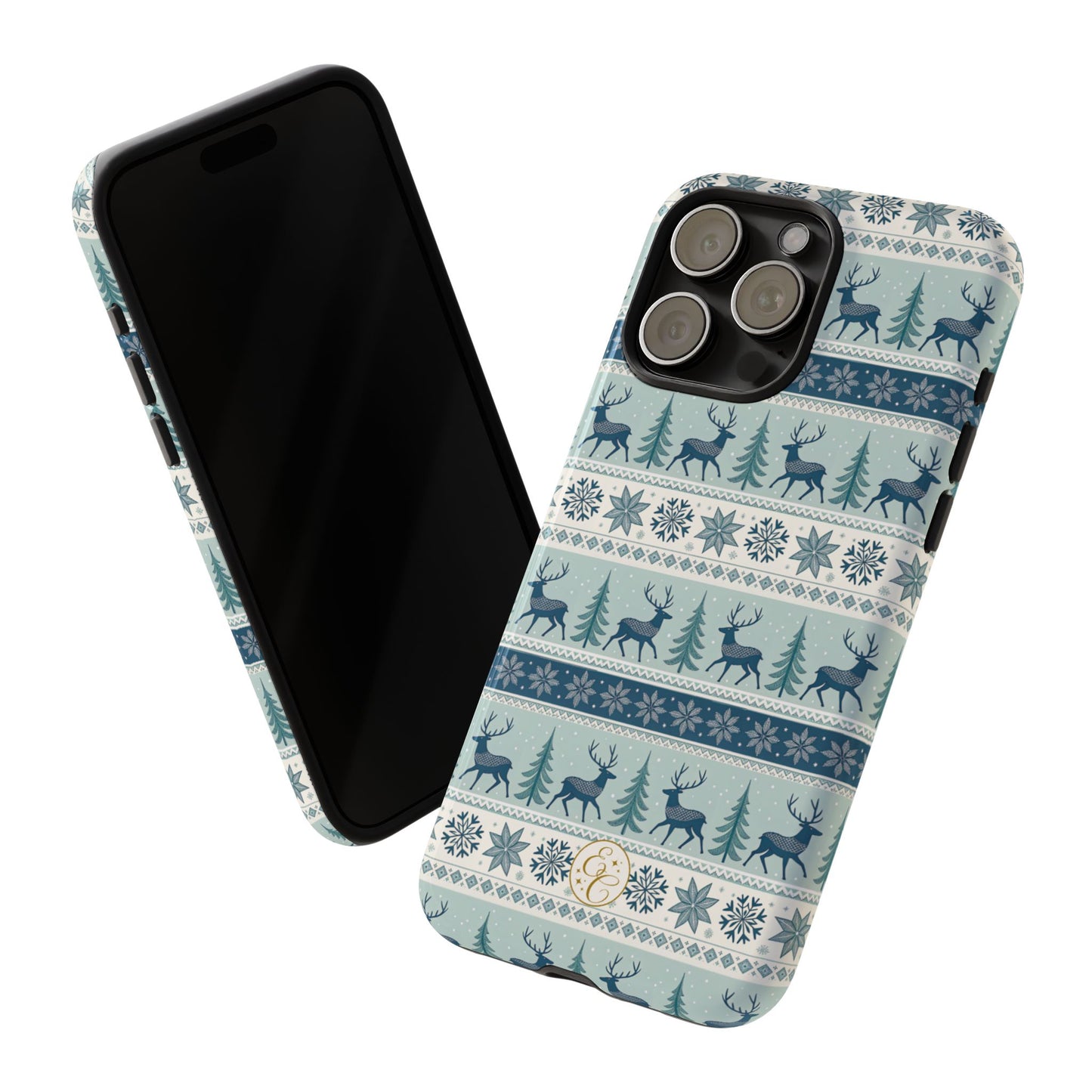 Blue Winter Reindeer Tough Phone Case