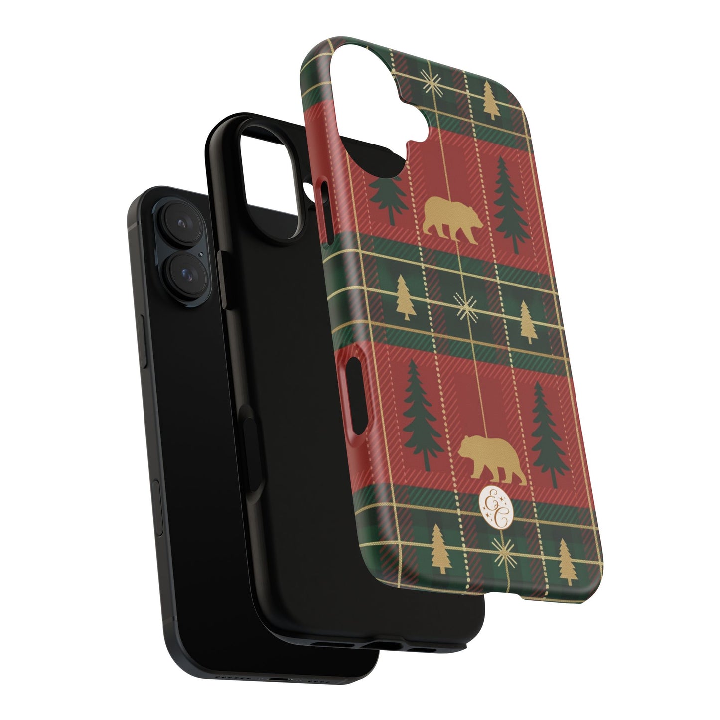 Christmas Bear Plaid Tough Phone Case