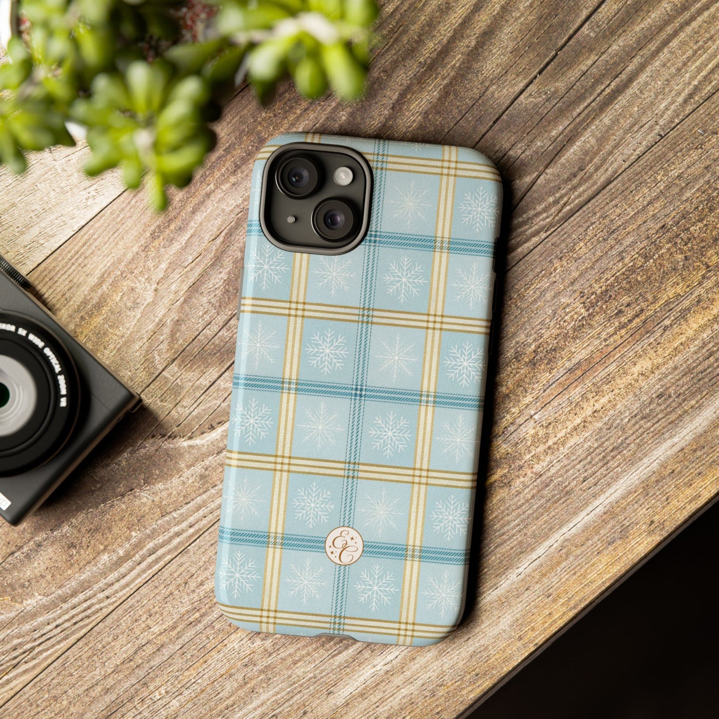 Blue Winter Plaid Tough Phone Case