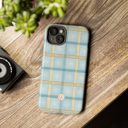 Blue Winter Plaid Tough Phone Case