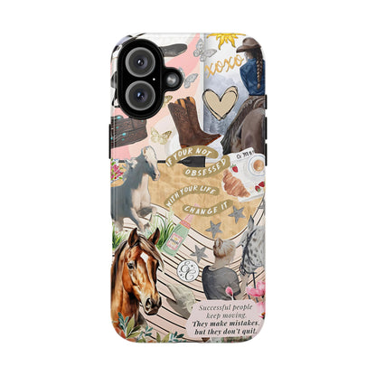 Equestrian Cowgirl Collage Tough Phone Case