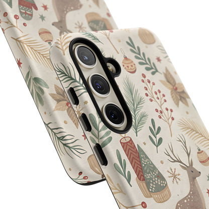 Rustic Christmas Reindeer Tough Phone Case