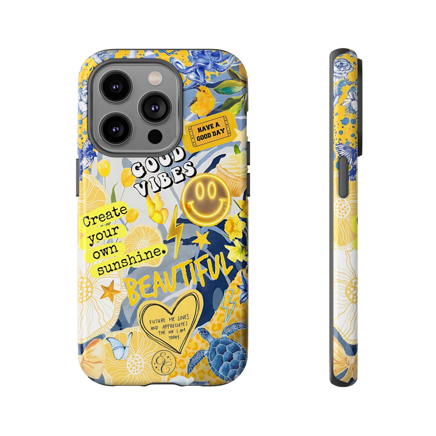 Yellow and Blue Collage Tough Phone Case