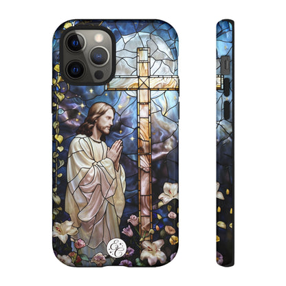 Jesus Praying Stained Glass Tough Phone Case