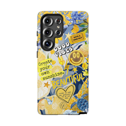 Yellow and Blue Collage Tough Phone Case