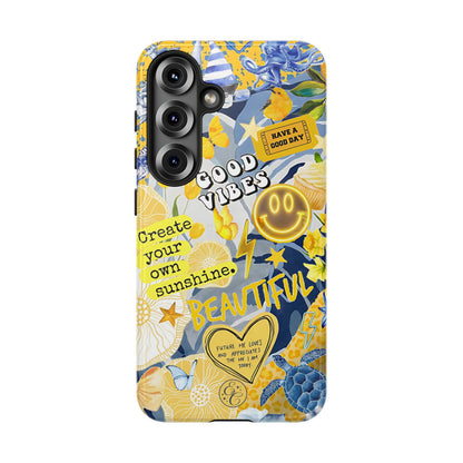 Yellow and Blue Collage Tough Phone Case