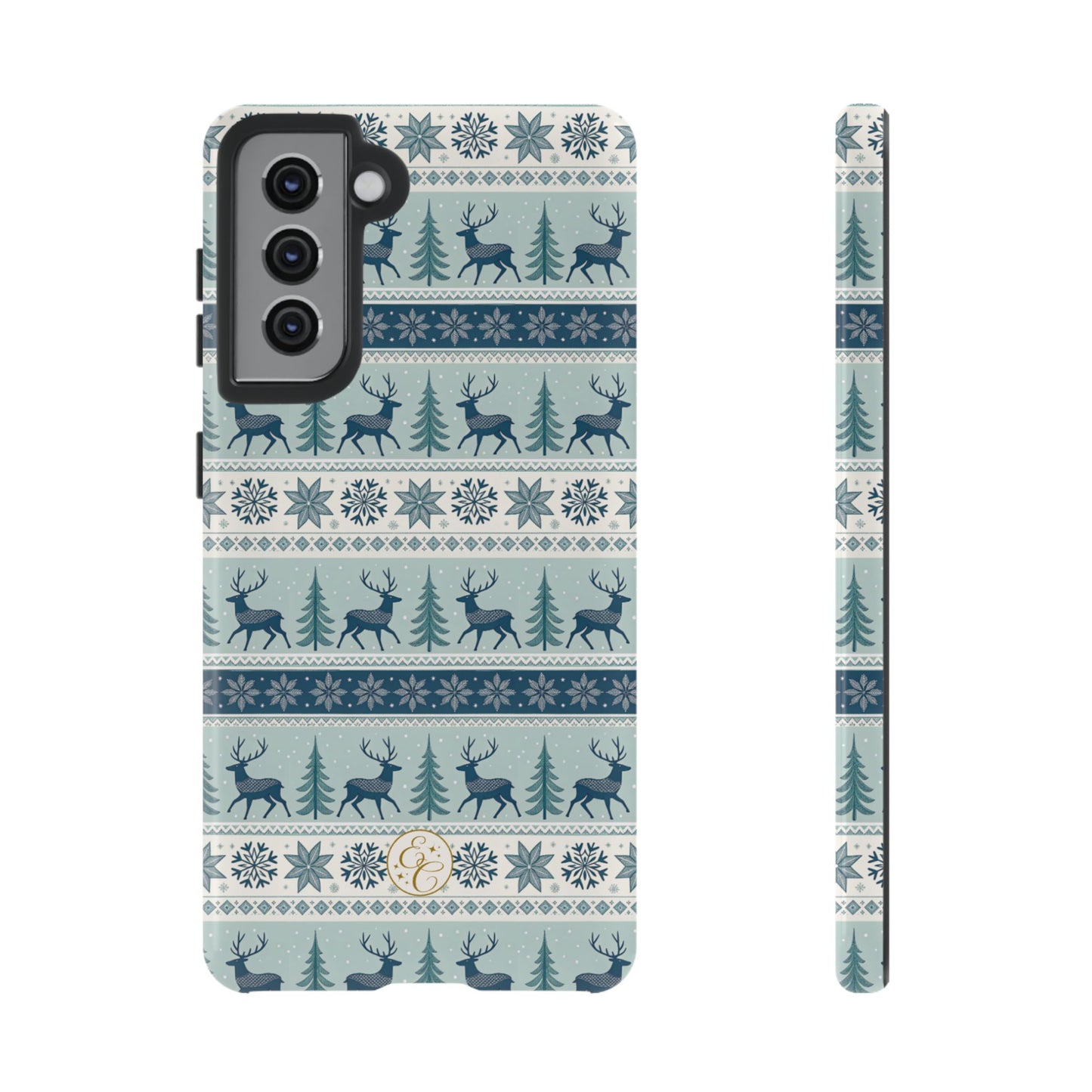 Blue Winter Reindeer Tough Phone Case