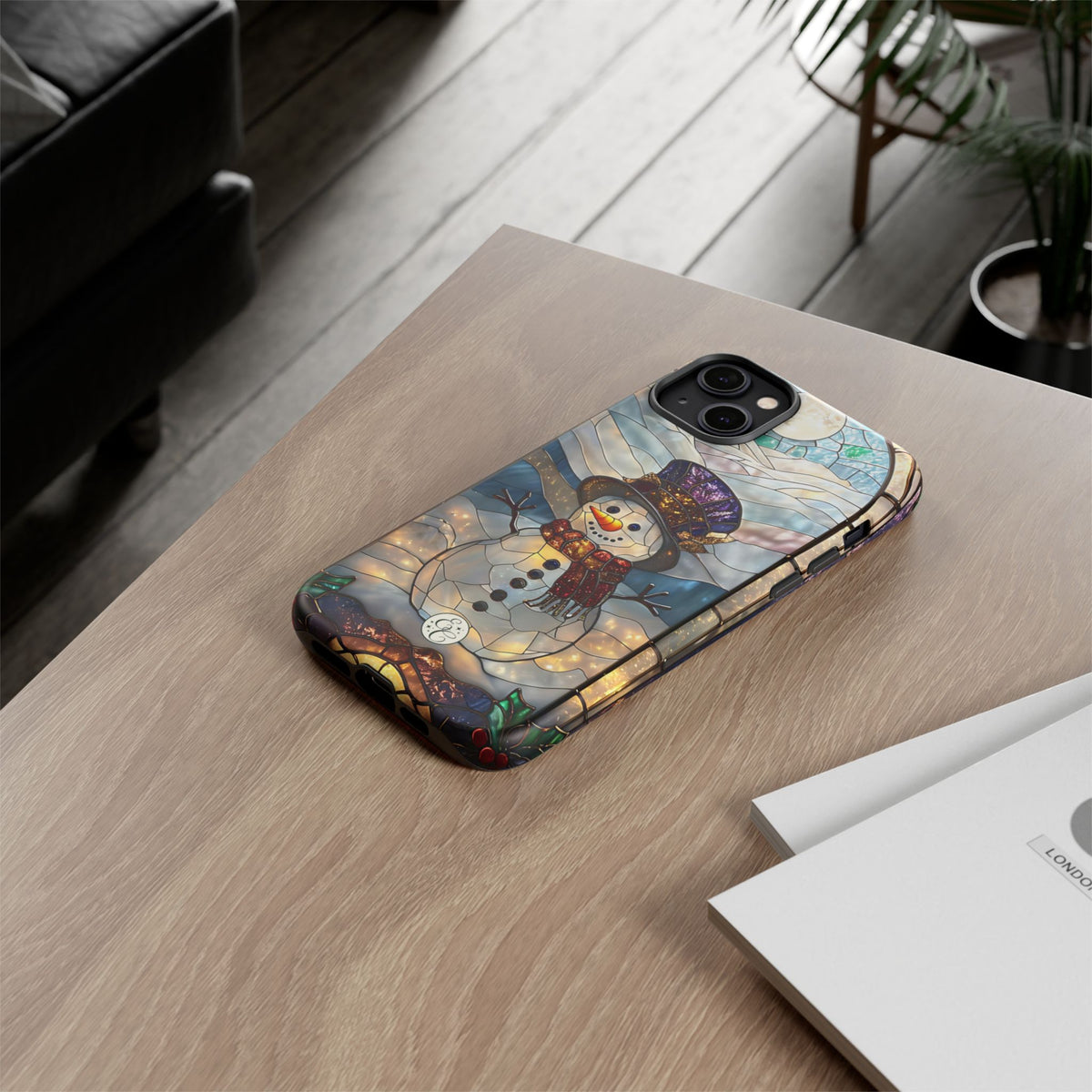 Snowman Stained Glass Phone Case