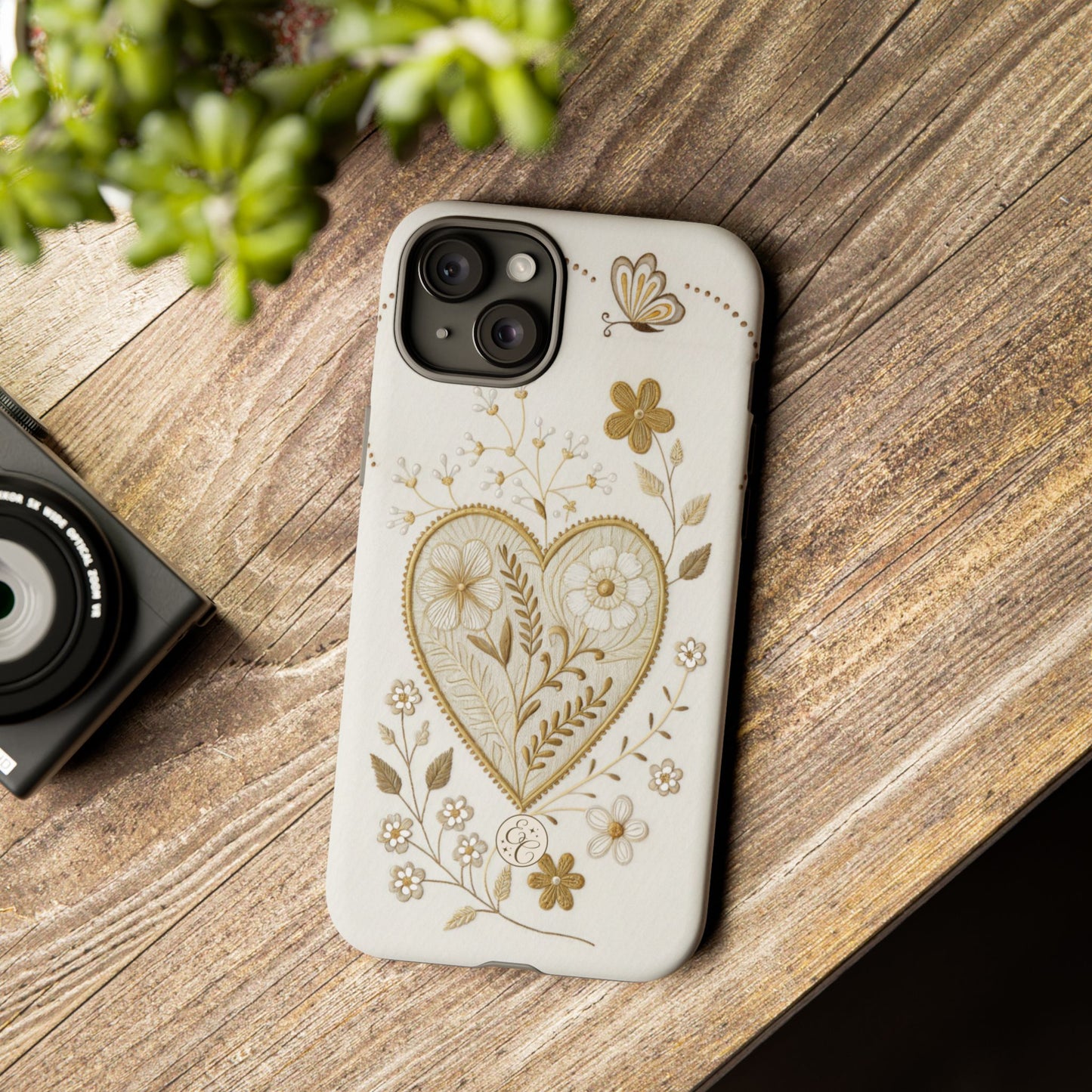 Floral Heart Design Tough Phone Case