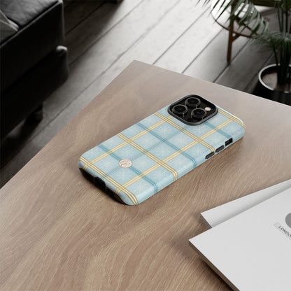 Blue Winter Plaid Tough Phone Case