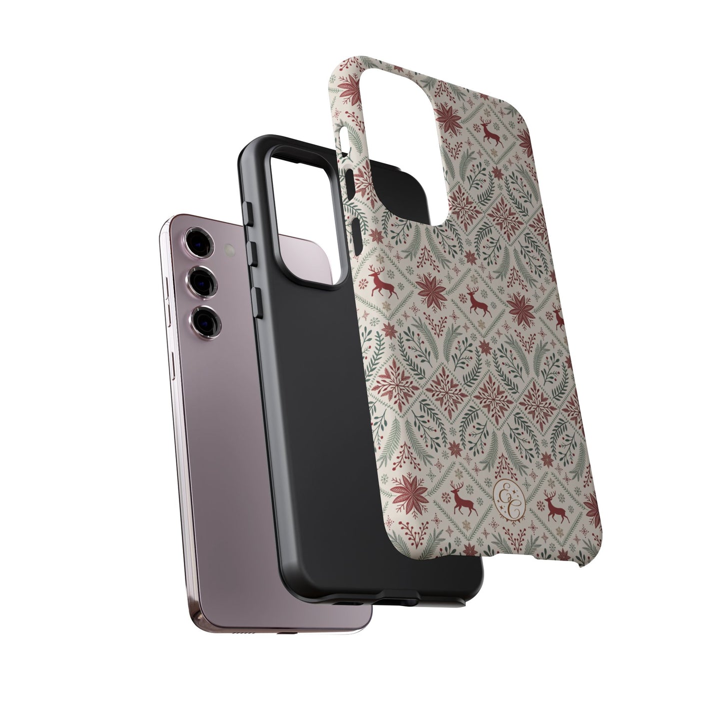 Red Reindeer Christmas Pattern Tough Phone Case