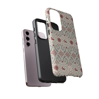 Red Reindeer Christmas Pattern Tough Phone Case