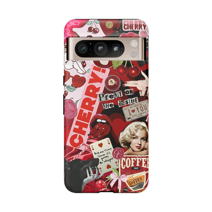 Cherry Theme Retro Collage Tough Phone Case