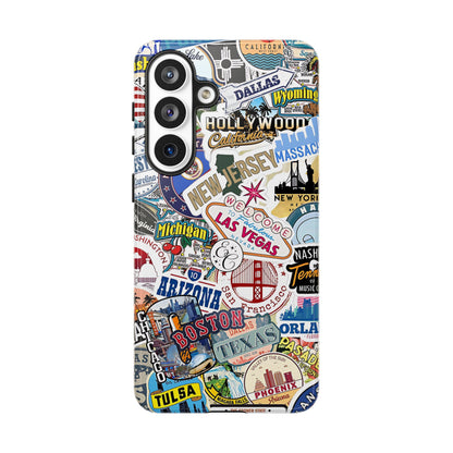 USA Travel Stickers Tough Phone Case