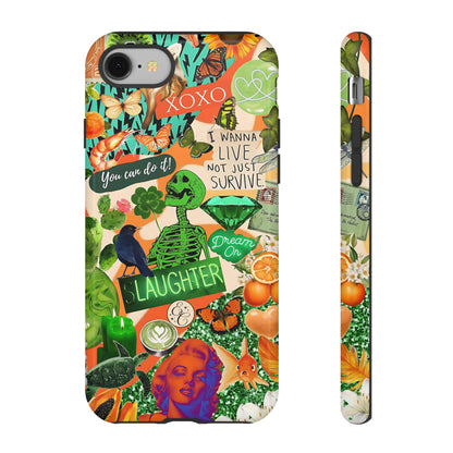 Green and Orange Collage Tough Phone Case