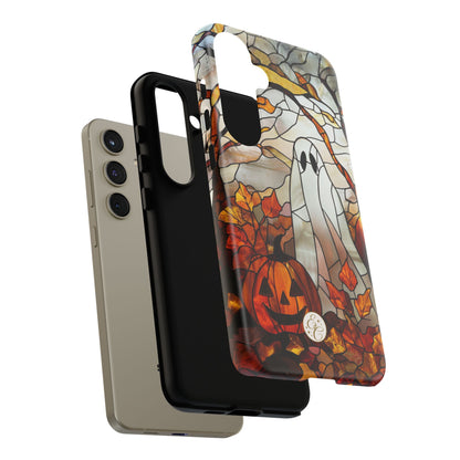 Ghost & Pumpkin Stained Glass Halloween Phone Case