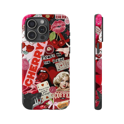 Cherry Theme Retro Collage Tough Phone Case