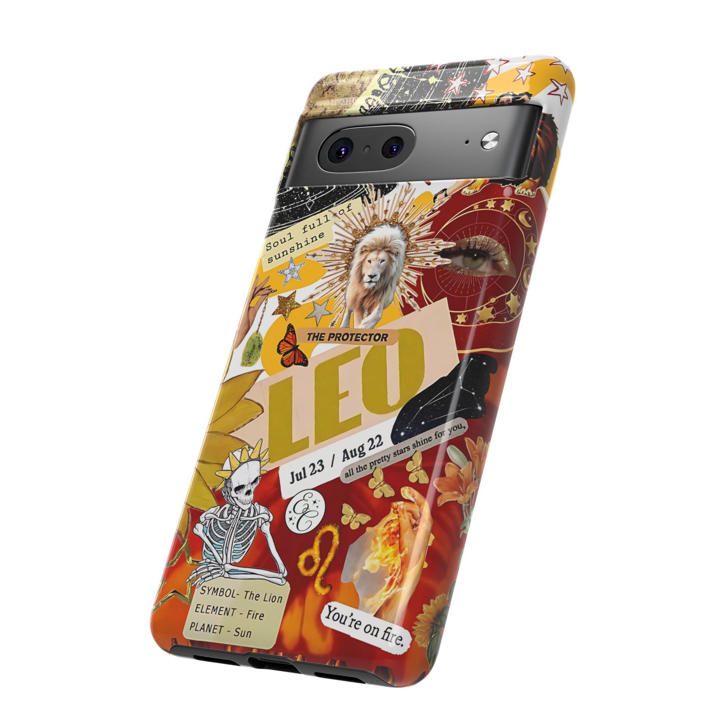 Leo Vintage Zodiac Collage Tough Phone Case