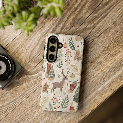 Rustic Christmas Reindeer Tough Phone Case