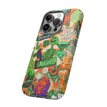 Green and Orange Collage Tough Phone Case