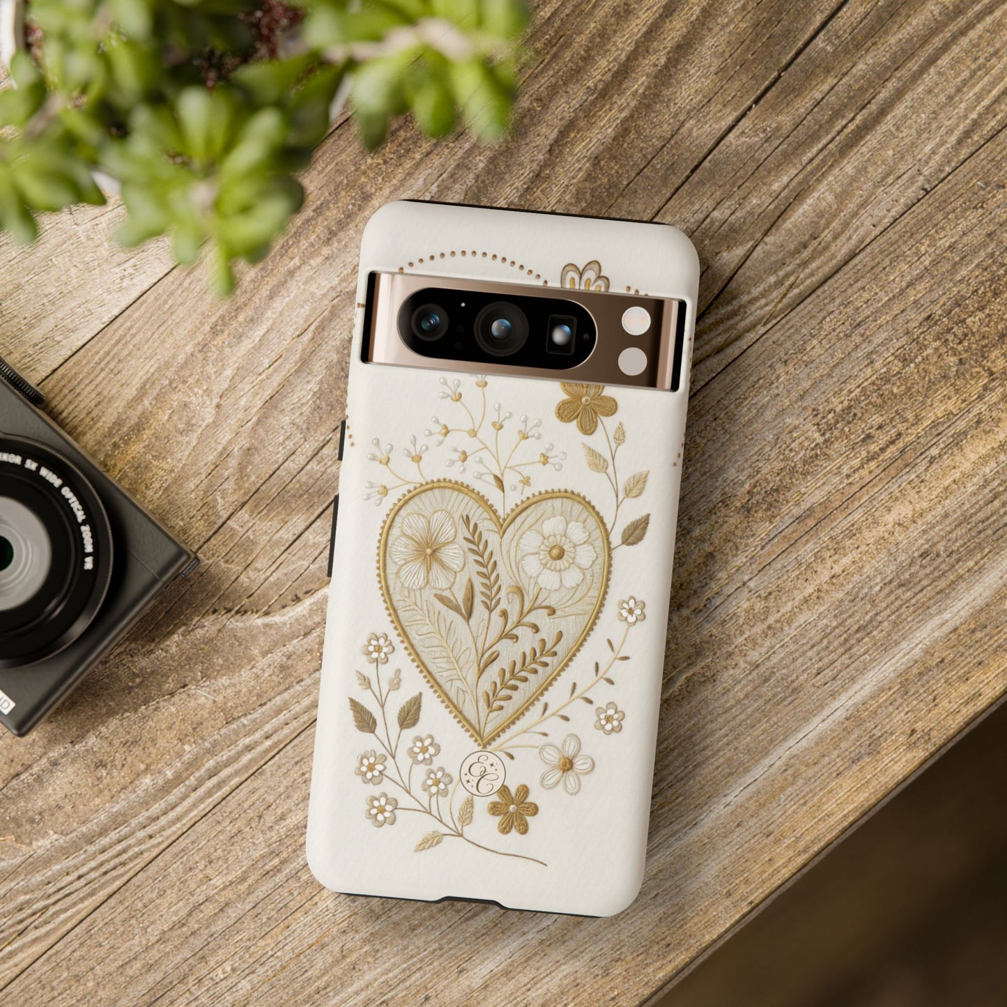 Floral Heart Design Tough Phone Case