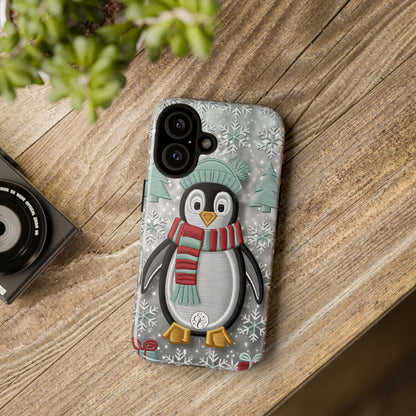 Cute Christmas Penguin Tough Phone Case