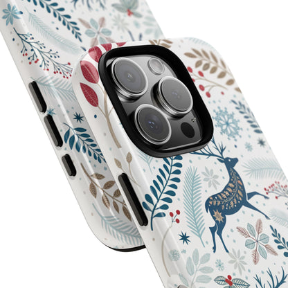 Blue Winter Deer Tough Phone Case