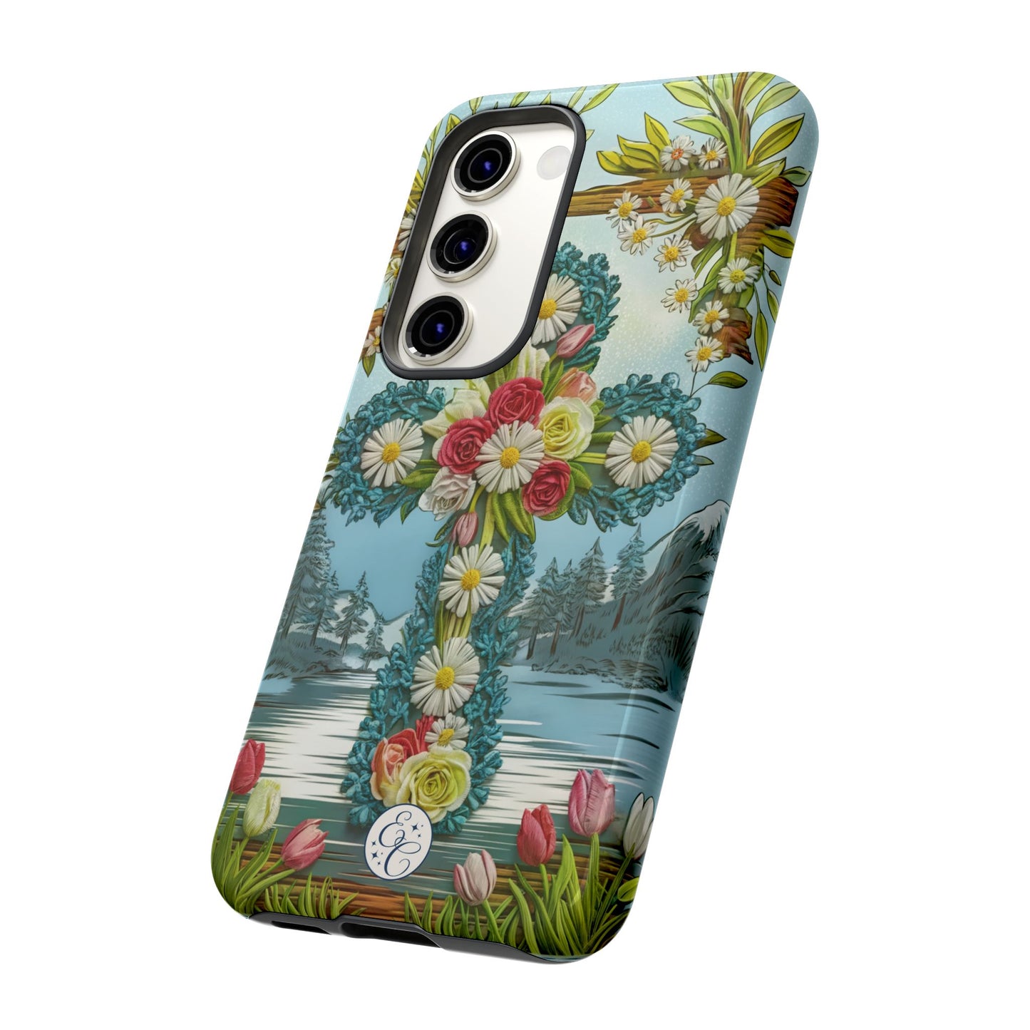 Floral Cross Tough Phone Case