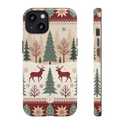 Vintage Christmas Reindeer Tough Phone Case