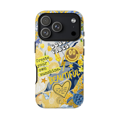 Yellow and Blue Collage Tough Phone Case