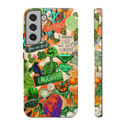 Green and Orange Collage Tough Phone Case