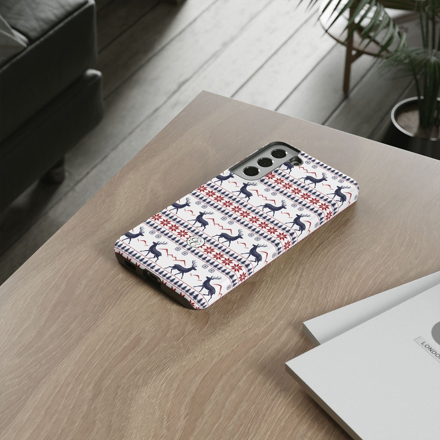 Christmas Reindeer Pattern Tough Phone Case