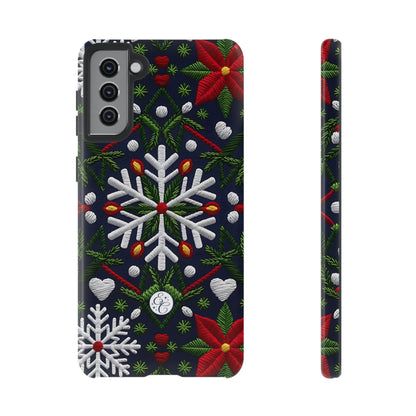 Snowflakes and Poinsettias Tough Phone Case