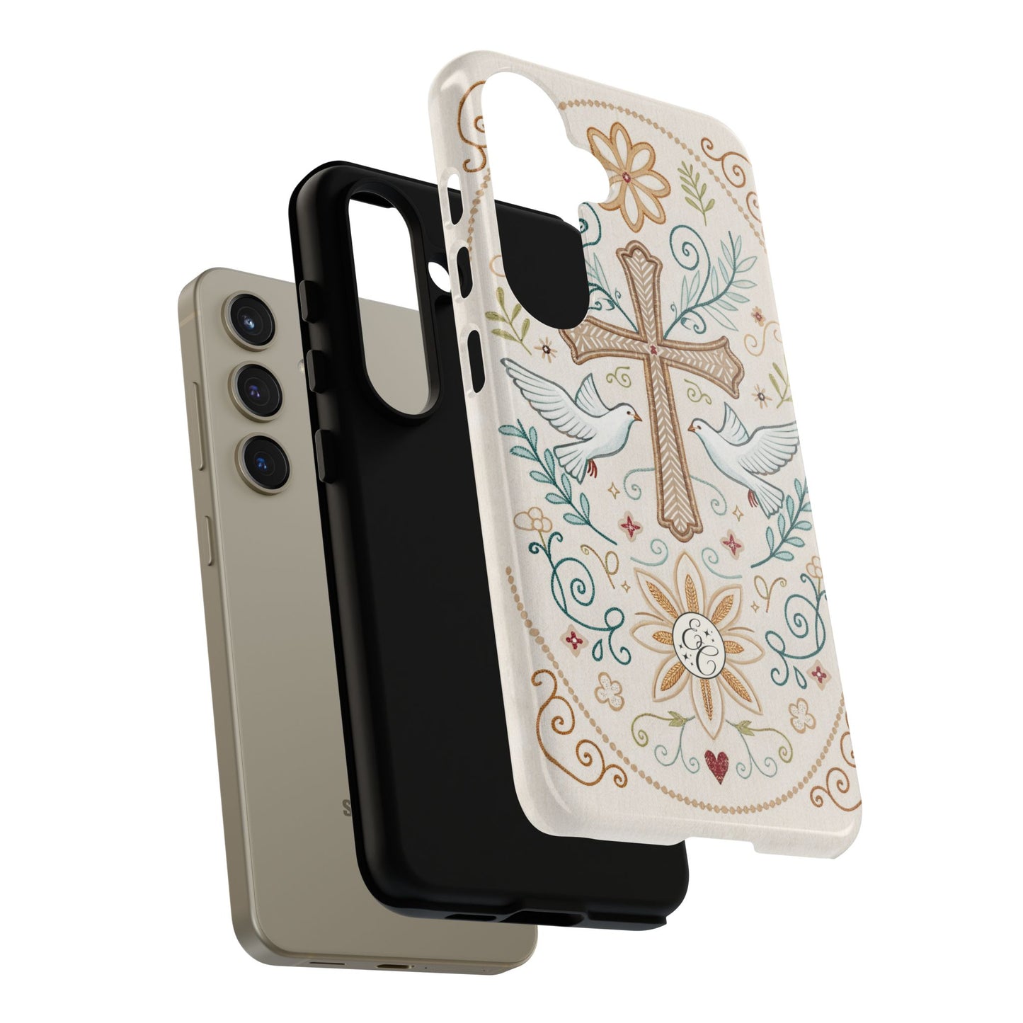 Christian Cross and Doves Tough Phone Case